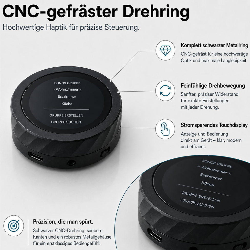 TurnPilot - Smarter Lautstärke-Drehregler für deine Sonos Lautsprecher - WLAN-Fernbedienung